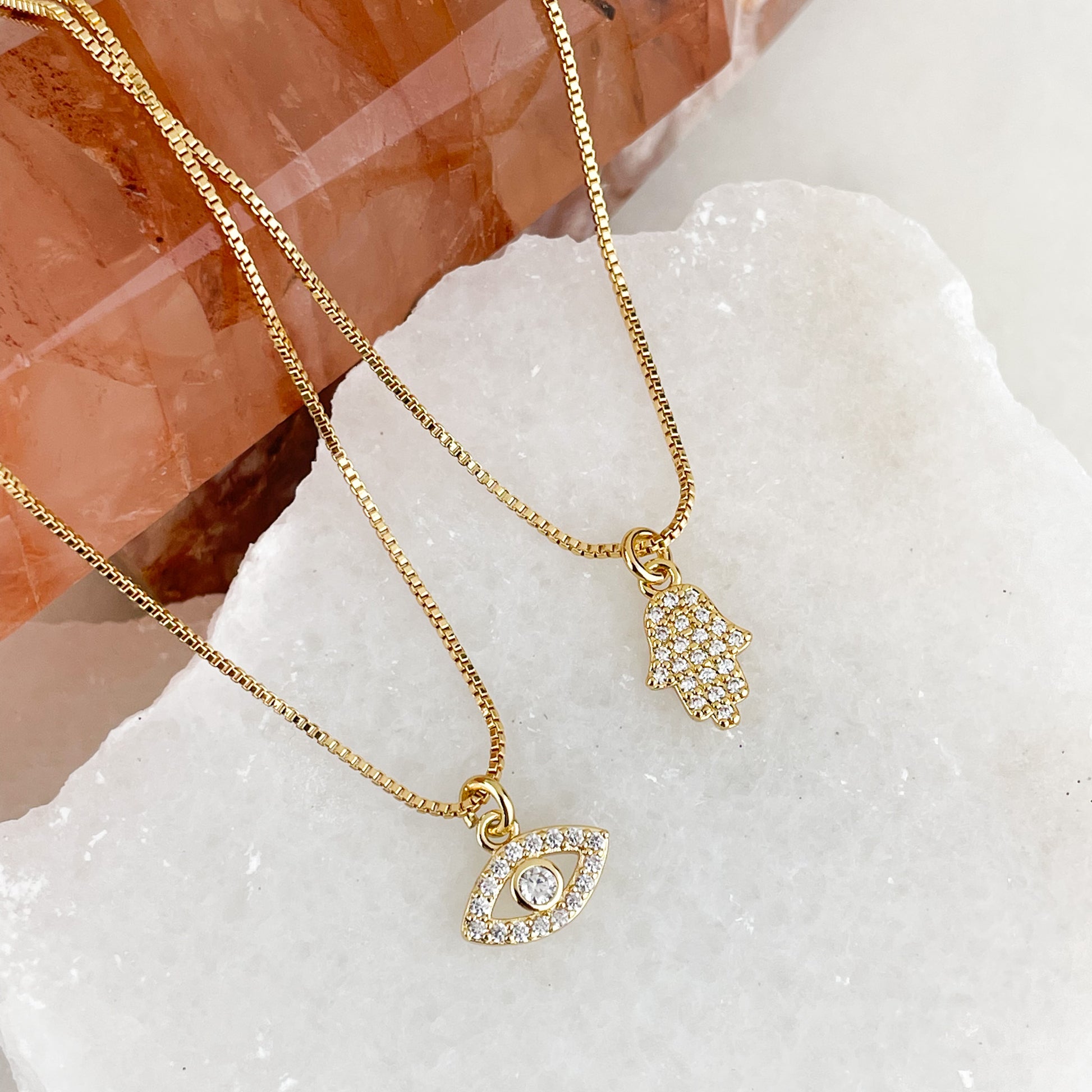 Hamsa Name Necklace, Evil Eye, Hindu Hamsa Hand Initial Necklace, Personalized Name Necklace, Minimalist 