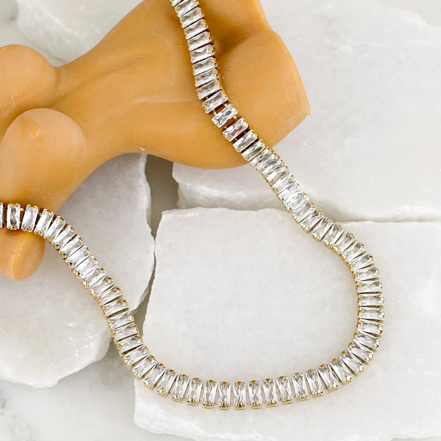 Baguette Cubic Zirconia Choker Necklace