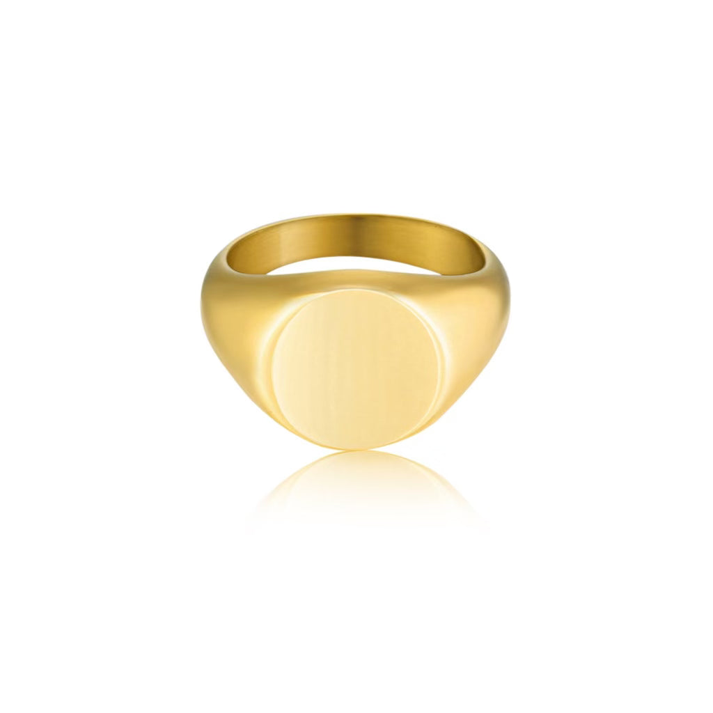 18K PVD Gold Plated Signet Ring