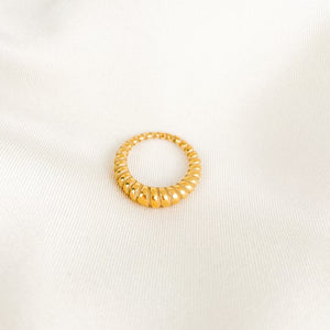 18k Gold Dainty Twist Band Ring, Real Gold Stackable Twist Rope Ring, Gold Braided Twist Ring, Gold Twist Ring 