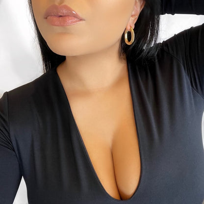 Gold Chunky Statement Hoop Earrings, Hoop earrings, Gold Earrings, Gold Hoops, Gift for Her, Chunky Earrings, Bold Hoop Earrings, 14K PVD Gold Plated